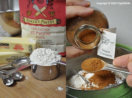Cookie baking Ingredients & Spices (measured not so carefully!)