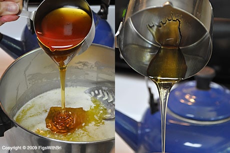 Pour Honey into Melted Butter