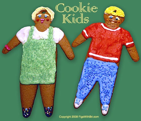 Gingerbread cookies decorated as  portraits of neighborhood kids