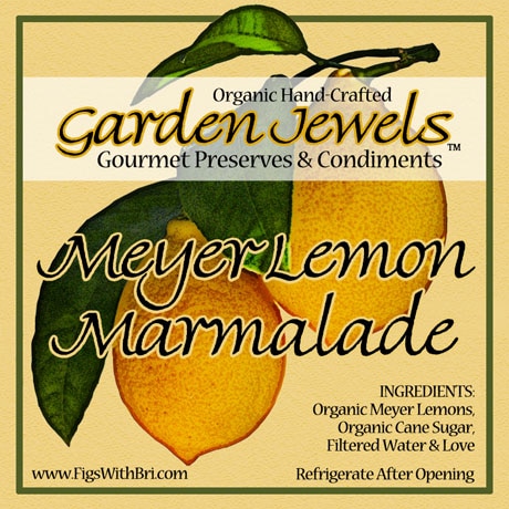 garden jewels meyer lemon marmalade label