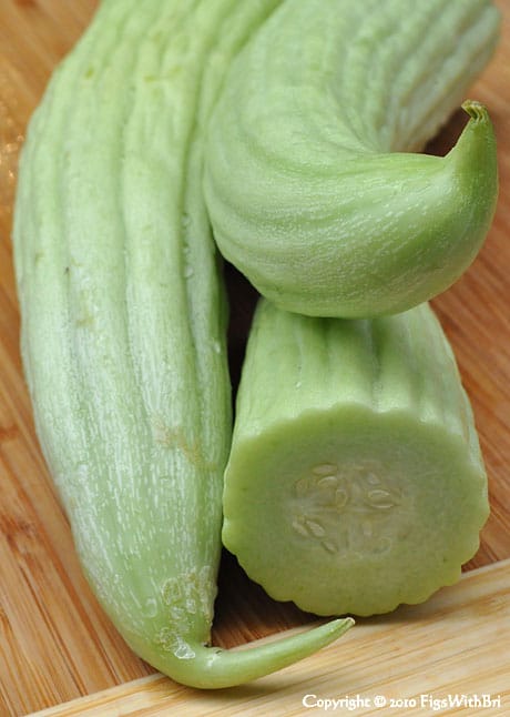Pale celedon green Armenian cucumbers photo