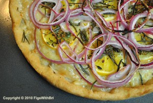 Meyer Lemon & Onion pizza hot out of the oven