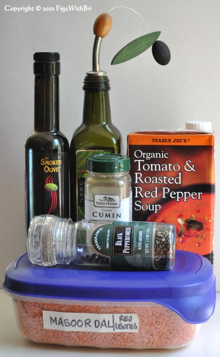 red lentil soup ingredients photo