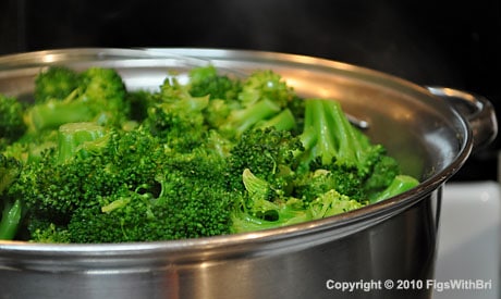 Steamed broccoli ready to eat