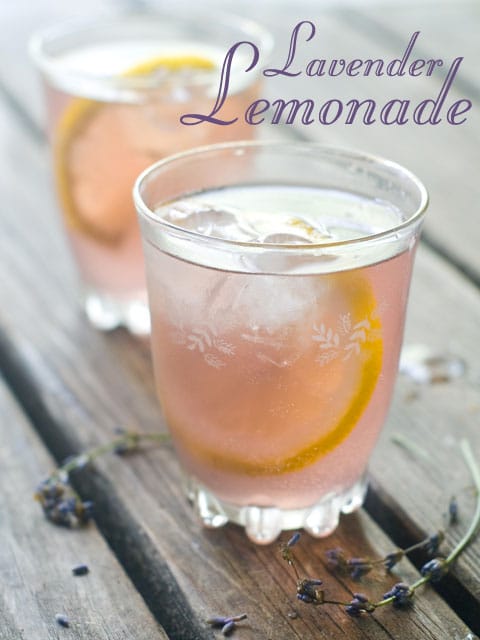 lavender lemonoade in chilled glass